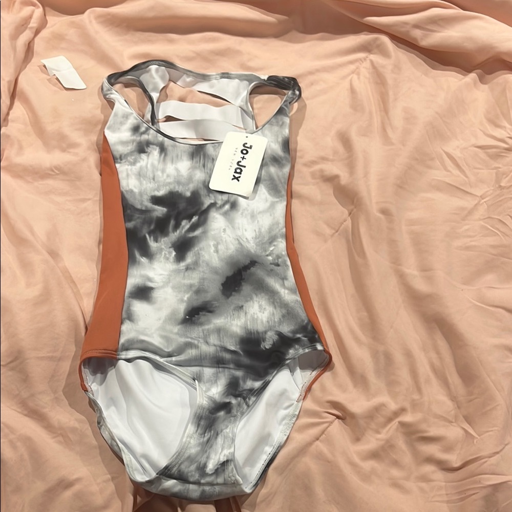 Xhilaration Monochrome and Orange Swimsuit